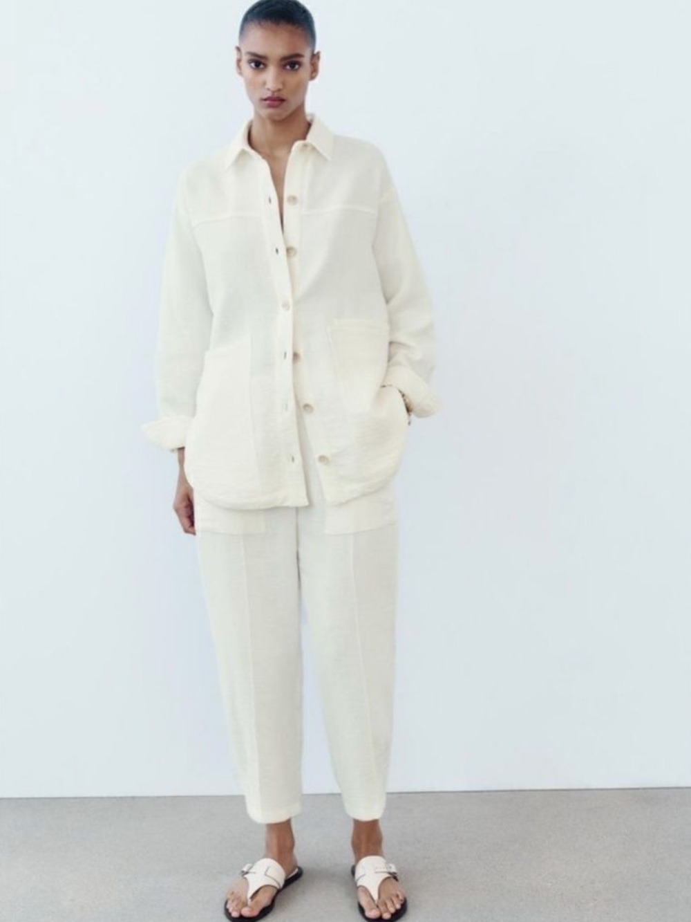 Joe Fresh Cream Button-Up Utility Jacket - Picture 8 of 8